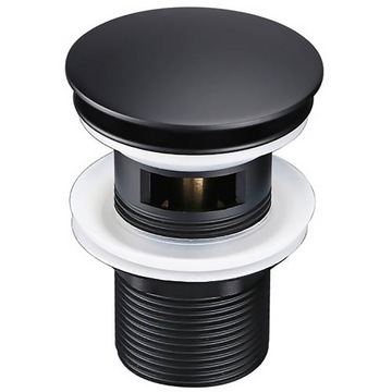 Сифон, черный, латунная пробка клик-клак для умывальника