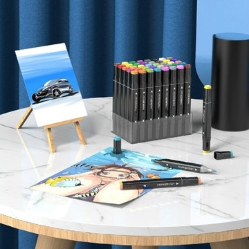 АЛКОГОЛЬНЫЕ МАРКЕРЫ 120 шт. НАБОР ДВУСТОРОННИХ МАРКЕРОВ PRO + СУМКА