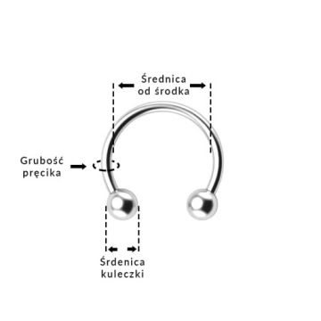 Подкова из стали 316L с шариками Conch Daitch 1,2/6/3