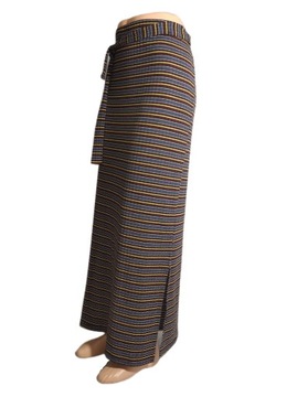 Spódnica długa maxi elastycz rozporki wiązana paski na gumce pas90-110 dł96