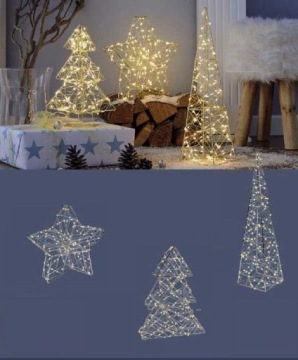 РОЖДЕСТВЕНСКАЯ ЕЛКА 3D провод 140 microLED ТАЙМЕР IP44 НОВЫЙ sr