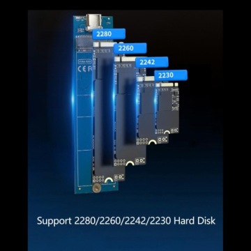 M.2 NVMe PCIe NGFF SSD Box 2TB USB3.1 Type C с двумя кабелями