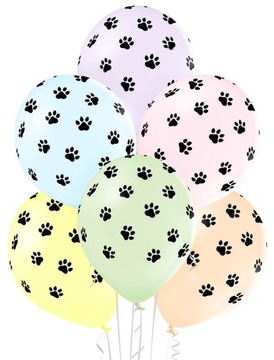 BALONY BELBAL PASTELOWE ŁAPKI PAWS-6 SZTUK-7453