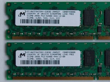 Micron HP 512MB PC2-4200E ECC MT18HTF6472AY-53EB2