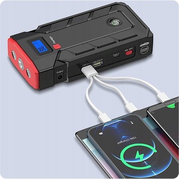 POWERBANK JUMP STARTER START BOOSTER TORCH 10400 мАч + ЗАЖИМЫ
