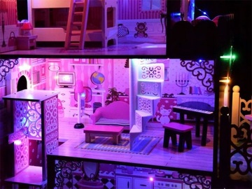 Терраса кукольного домика + ЛИФТ + горка + LED