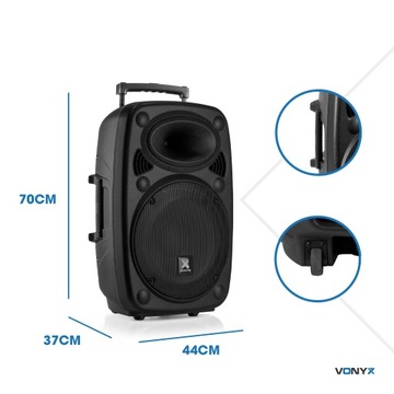 Порт динамика для активной вечеринки 15 дюймов, 1000 Вт, 2 микрофона, УВЧ-батарея