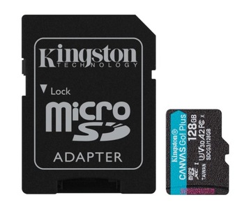 Kingston microSDXC Canvas Go! Плюс карта 128 ГБ 170R A2 U3 V30 + адаптер