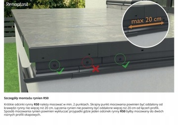 Rynna Renoplast R50 2mb GRAFITOWA