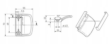 БАЛКОННАЯ ЗАЩЕЛКА, РУЧКА, ЗАМОК ДЛЯ КУРИЛЬЩИКА, КОРИЧНЕВЫЙ