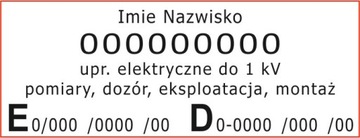 PIECZątka elektryk uprawnienia elektryczne SEP