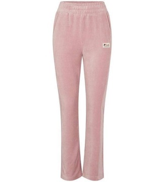 Spodnie różowe dresowe welurowe Fila dzwony 164 cm