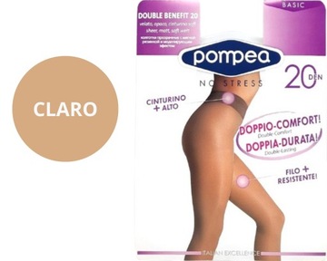 Rajstopy Pompea Double Benefit 20 den Claro - XL