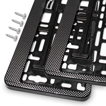 RAMKI POD TABLICE REJESTRACYJNA CARBON ZESTAW KOMPLET RAMEK DO TABLIC 2 SZT