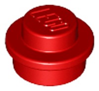 LEGO Płytka - plate round 1x1 (4073) czerwona x10