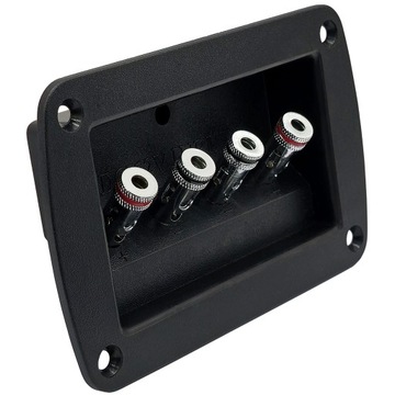 GNIAZDO GŁOŚNIKOWE TERMINAL 4x banan wciskany + gniazdo DC 2,1x5,5mm