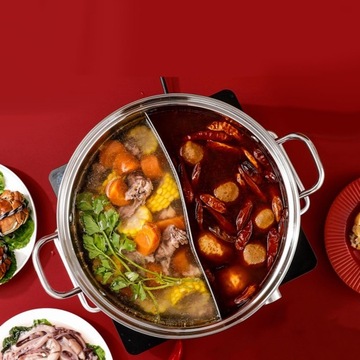 Шабу Шабу Визуальная крышка для горячей кастрюли Два вкуса Суповая кастрюля
