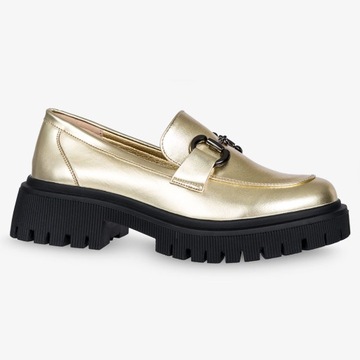 Женская обувь Moccasins вставлена ​​модную стабильную платформу для пряжки R 38