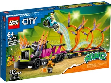 LEGO CITY 60357 STUNTZ CIĘŻARÓWKA I OGNISTE OBRĘCZ