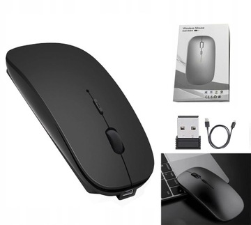 MYSZ BEZPRZEWODOWA CICHY DO LAPTOPÓW Z AKUMULATOREM 2,4 GHz USB CZARNA
