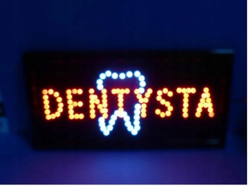 SZYLD NEON TABLICA ŚWIETLNA LED REKLAMA DENTYSTA