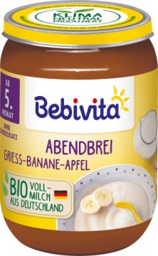 BEBIVITA вечеря молочна кашка з фруктами 4 м 190 г