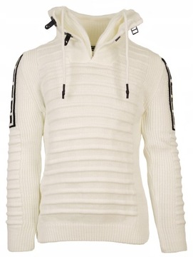 СВИТЕР МУЖСКОЙ ШЕРСТЯНОЙ, ТОЛСТЫЙ ТЕПЛЫЙ, С ВОРОТНИКОМ-СТОЙКОЙ XL