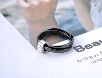 PIERŚCIONEK CERAMICZNY OBRĄCZKI US 7 ROZ. 14/15 I