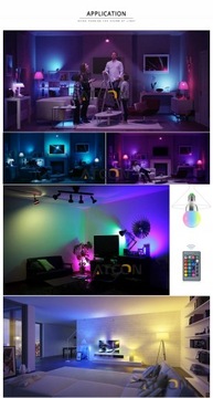 E14 E27 RGB светодиодная лампа 5 Вт 7 Вт, пульт дистанционного управления