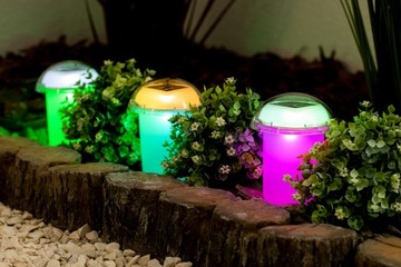 4x СОЛНЕЧНЫЕ СВЕТОДИОДНЫЕ СОЛНЕЧНЫЕ ЛАМПЫ ГРИБОВЫЕ RGB САДОВЫЕ ЛАМПЫ ДАТЧИК SKEEPER