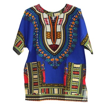 Festiwal afrykańskich koszul Dashiki unisex z krótkim rękawem, rozmiar