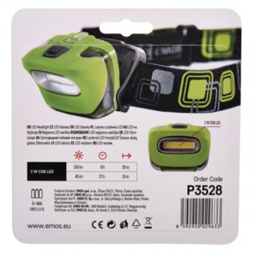 COB 2W 3x светодиодный налобный фонарь AAA