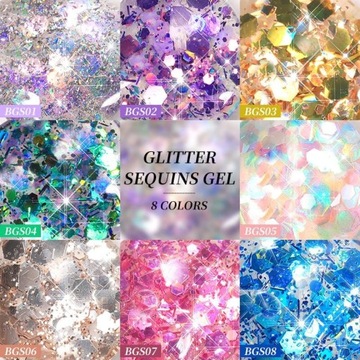 BORN PRETTY - Żel do Zdobień - Princess Gel - GLITTER / DROBINKI - BGS06