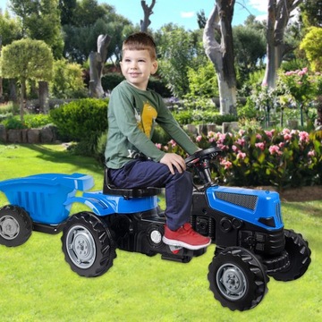 PILSAN ОГРОМНЫЙ ПЕДАЛЬНЫЙ ТРАКТОР С РУЛЕМ, ПРИЦЕПОМ И СИГНАЛОМ