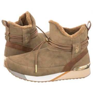 Buty Damskie Śniegowce U.S. Polo Assn. Beżowe