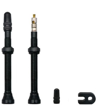WENTYLKI TUBELESS ZAWORKI 60 MM PRESTA ALUMINIUM CZARNE 2 SZTUKI + KLUCZYK