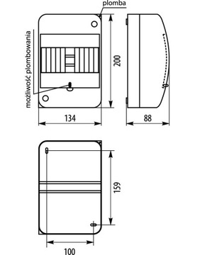 МОДУЛЬНЫЙ РАСПРЕДЕЛИТЕЛЬНЫЙ ЩИТ 1x6 НАКЛАДНОГО МОНТАЖА IP42