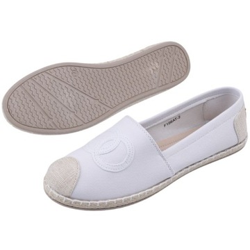 White Espardyls Женская плоская низкая обувь Eco -leather удобно