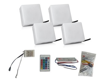 ZESTAW 4 X ŚWIECĄCA KOSTKA BRUKOWA LED RGB 12x12x6