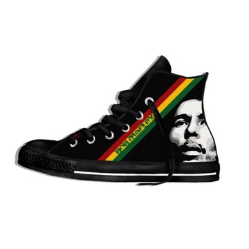 wysokie buty płócienne Legend Bob Marley Reggae Star Rasta Music Funny Fash