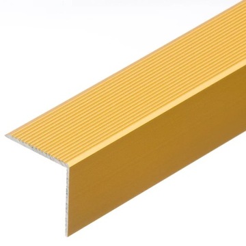Profil schodowy ryflowany CEZAR 30x30mm 2,5m Złoty