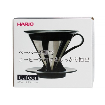 КАПЕЛЬНИК HARIO CAFEOR С СЕЙЧОМ ДЛЯ КОФЕ 02 ЧЕРНЫЙ