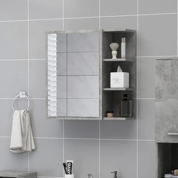 Szafka z lustrem, szarość betonu, 62,5 x 20,5 x 64 cm, płyta