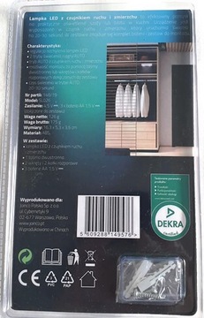LETHE LAMPKA LED Z CZUJNIKIEM RUCHU I ZMIERZCHU