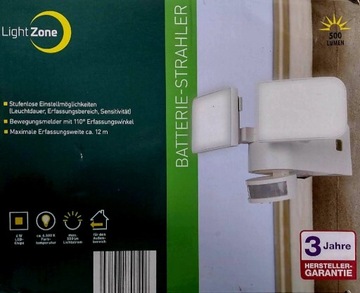 Светодиодный прожектор SOLAR с датчиком движения Light Zone, белый, 500лм