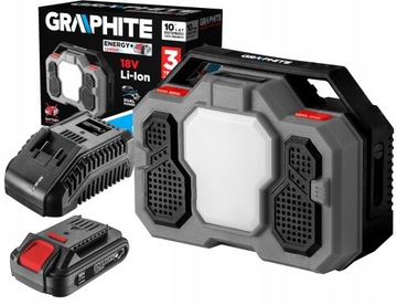 GRAPHITE RADIO BUDOWLANE BLUETOOTH LED 18V + 2Ah