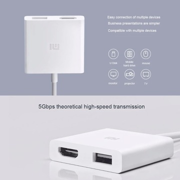 АДАПТЕР 2в1 USB-C — HDMI Type-C — USB 4K 1080P