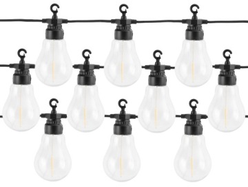 GIRLANDA OGRODOWA ŚWIETLNA 20x ŻARÓWKI LED LAMPKI OGRÓD TARAS BALKON 10m