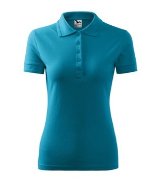 KOSZULKA polo DAMSKA PIQUE MALFINI 210 T-SHIRT ciemny turkus S