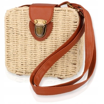 Damska pleciona torba typu tote Boho